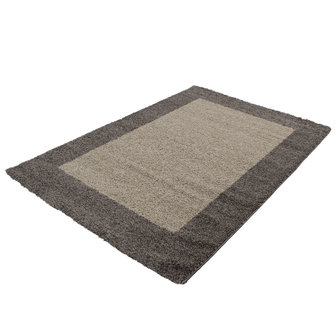 Taupe hoogpolige vloerkleden Adriana Shaggy  1503/AY  