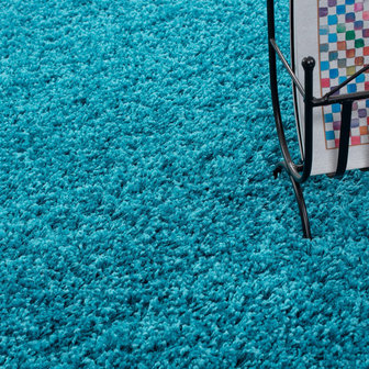 Turquoise vloerkleed Adriana Shaggy  1500/AY Turquoise