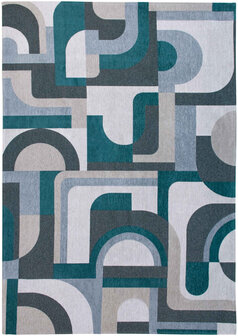 Design vloerkleed Julia grijs turquoise 9208