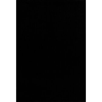 Zwart uni vloerkleed Boston zwart 9503