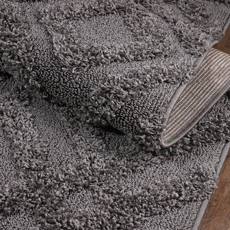 Modern hoogpolig vloerkleed Lima grijs 3506