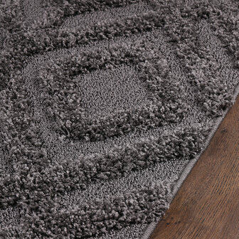 Modern hoogpolig vloerkleed Lima grijs 3506