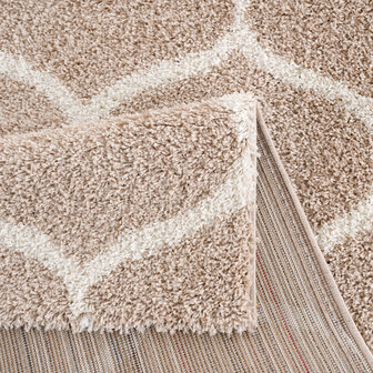 Hoogpolig vloerkleed Melanie beige 1355