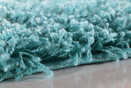 Effen hoogpolig vloerkleed Fair 4000/AY Turquoise