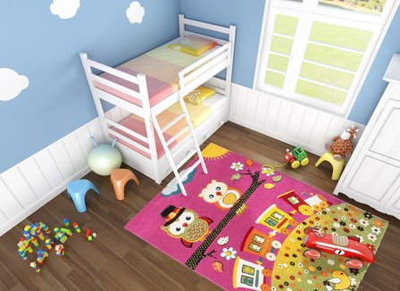 Kinderkamer vloerkleed Amigo roze