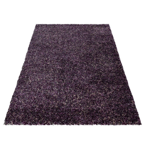 Hoogpolig lila gemeleerd vloerkleed Shaggy Queen 4500