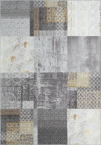Vloerkleed Toska grijs goud 1300
