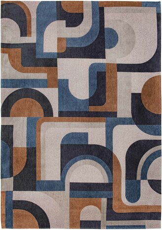 Design vloerkleed Julia bruin - blauw 9196