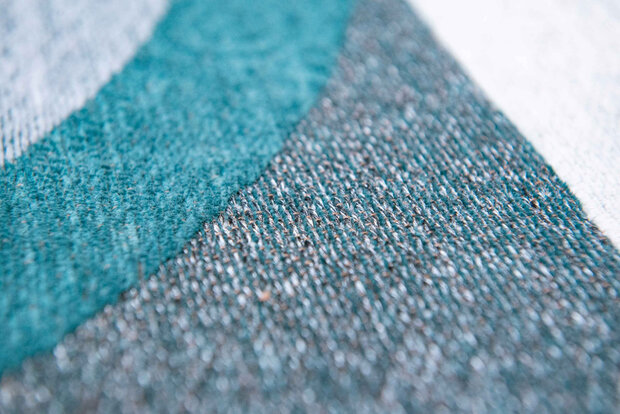 Design vloerkleed Julia grijs turquoise 9208