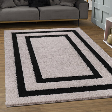 Modern hoogpolig vloerkleed Lima beige 3500