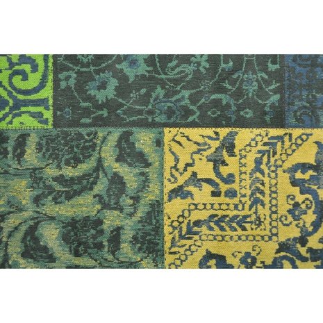 Patchwork Vintage vloerkleed Geel Groen