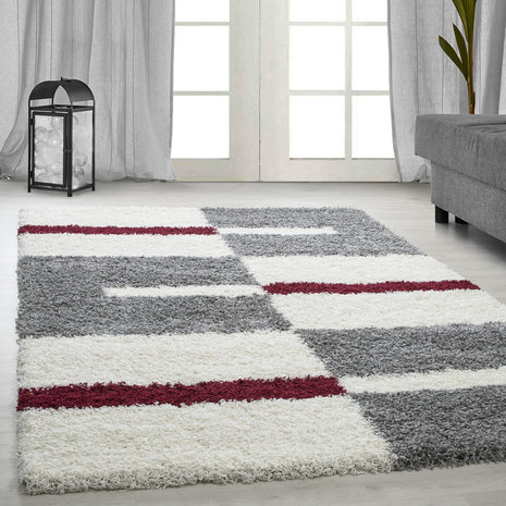 Hoogpolig vloerkleed Galaxy 2505 kleur Rood