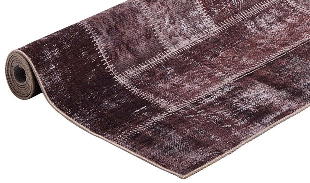 Vloerkleed Patch Plus kleur bruin