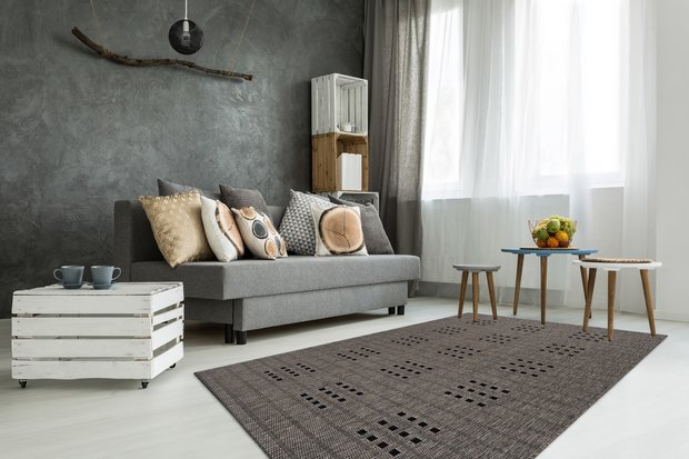 Karpet taupe Arrow voor binnen en buiten